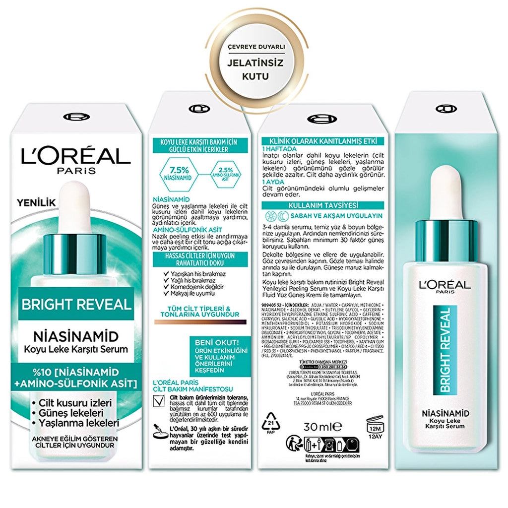 Loreal Paris Bright Reveal Anti-Dark Spot Serum Effective on Sun and Age Spots 30 ml
