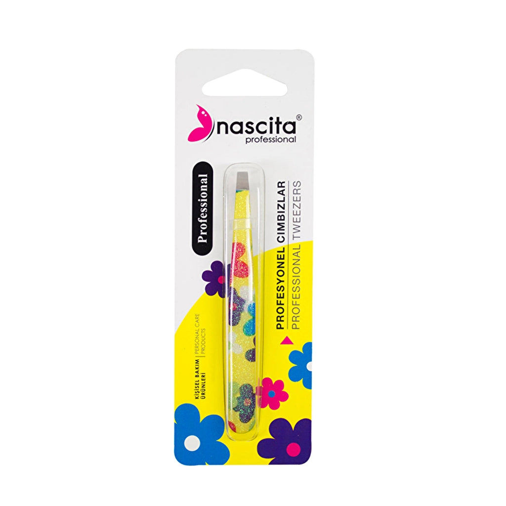 Nascita Professional Side Mouth Tweezers Gold Glitter