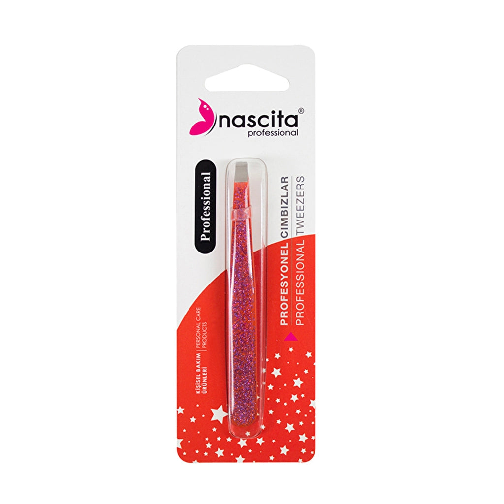Nascita Professional Flat Mouth Tweezers Silvery