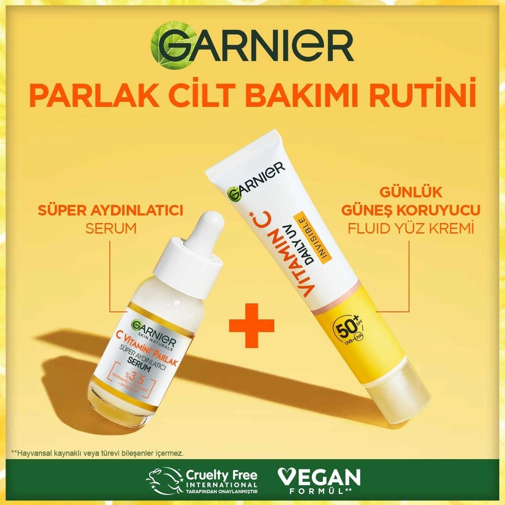 Garnier Vitamin C Bright Daily Sunscreen Fluid Face Cream Invisible Texture SPF50+ 40 ml