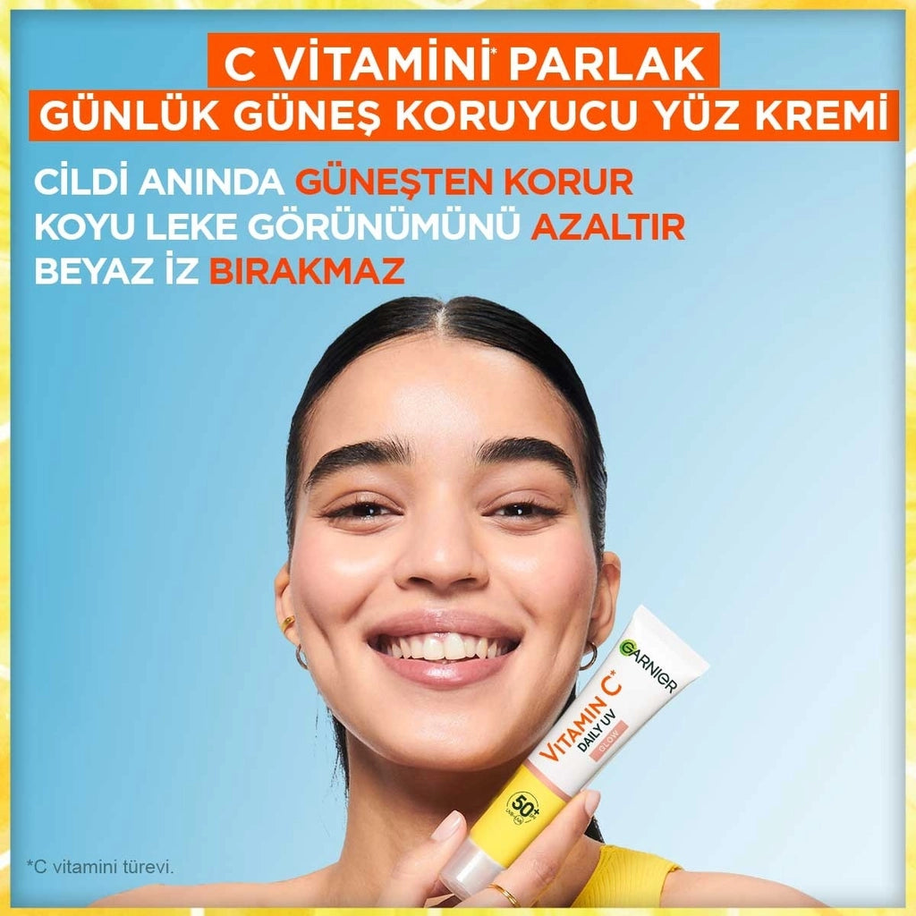Garnier Vitamin C Bright Daily Sunscreen Fluid Face Cream Invisible Texture SPF50+ 40 ml