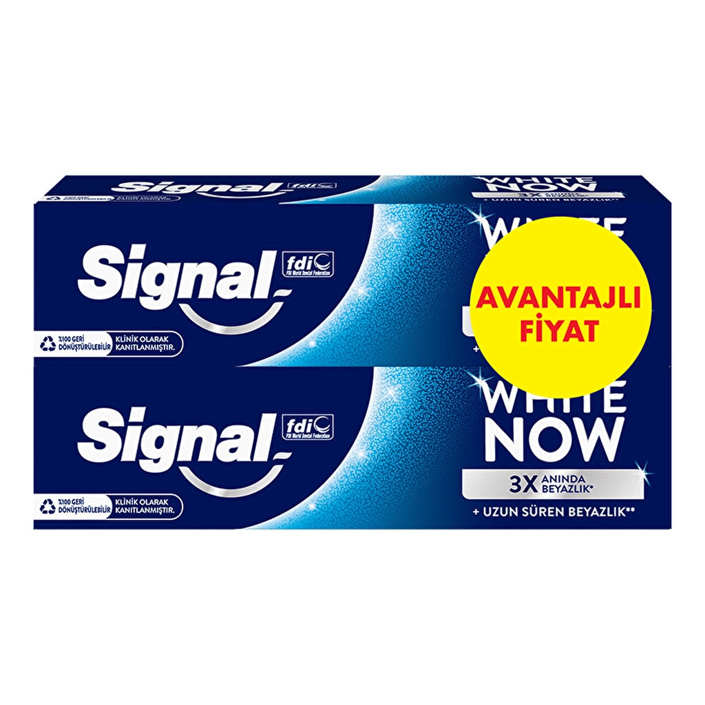 Signal White Now Toothpaste Original Long Lasting Whiteness 75 ml x 2