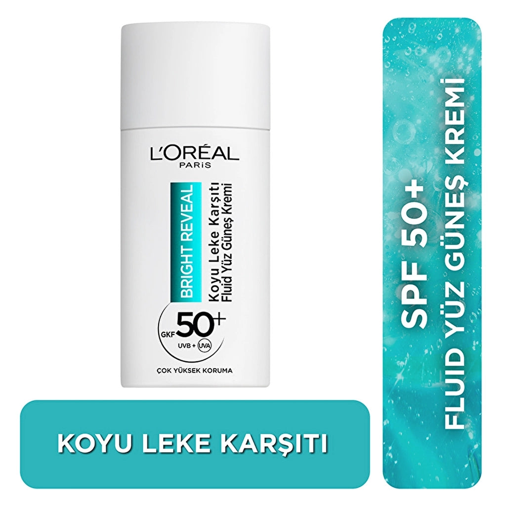 Loreal Paris Bright Reveal SPF 50+ Anti-Dark Spot Fluid Daily Face Sun Cream 50 ml
