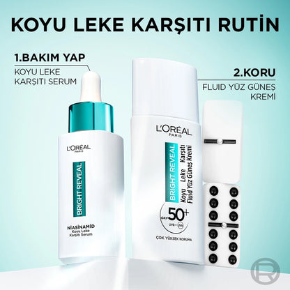 Loreal Paris Bright Reveal SPF 50+ Anti-Dark Spot Fluid Daily Face Sun Cream 50 ml