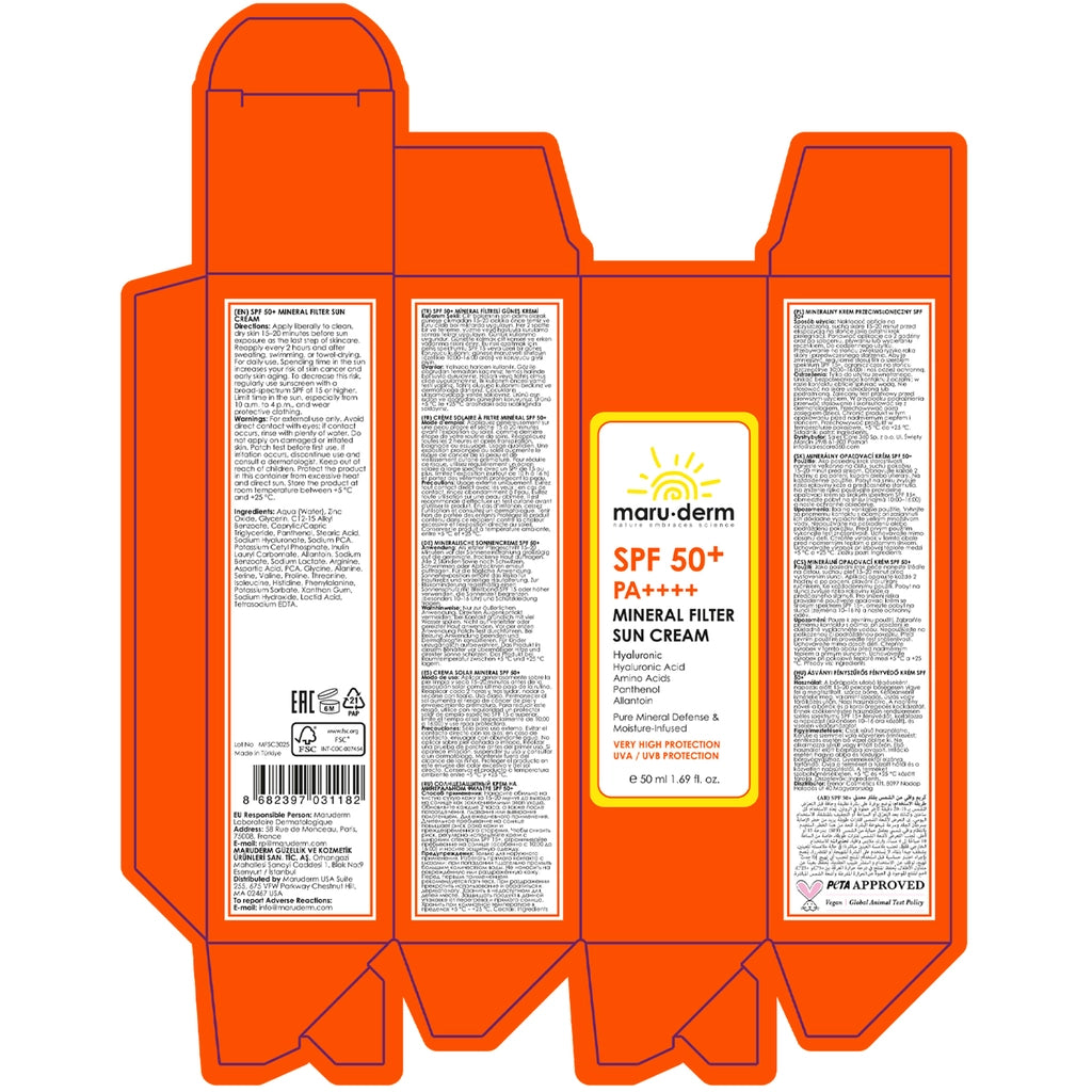 Maruderm 50+SPF 100% Mineral Filter Facial Sunscreen 50 ml