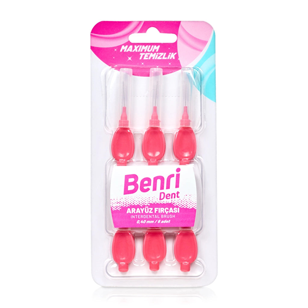 Benri Dent Interface Brush Pink 0.40 mm 6 Pieces
