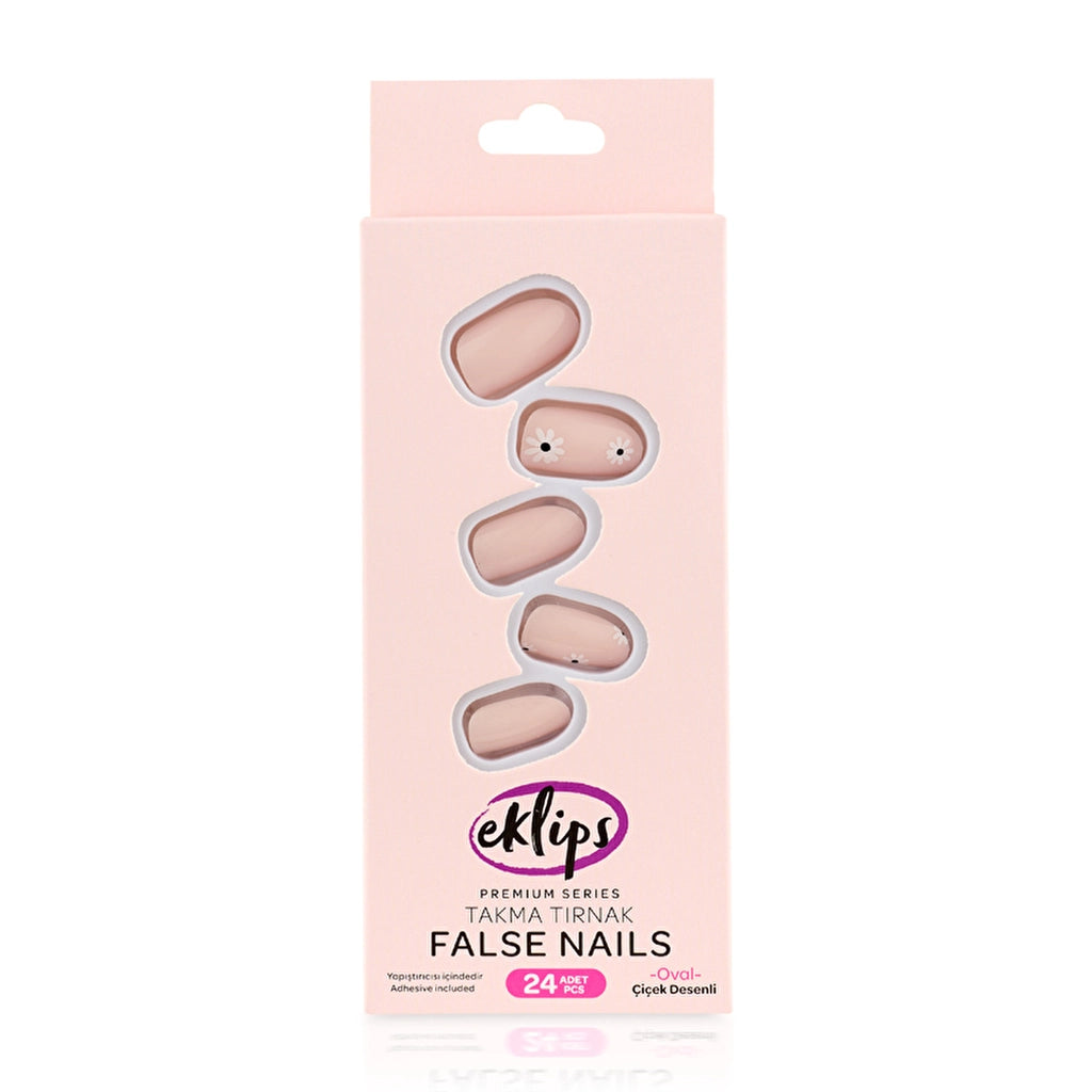 Eklips False Nails Floral Oval 24-Piece