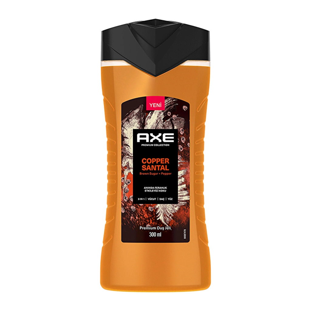 Axe Premium Collection Shower Gel Copper Santal 3 in 1 Body Hair Face 300 ml