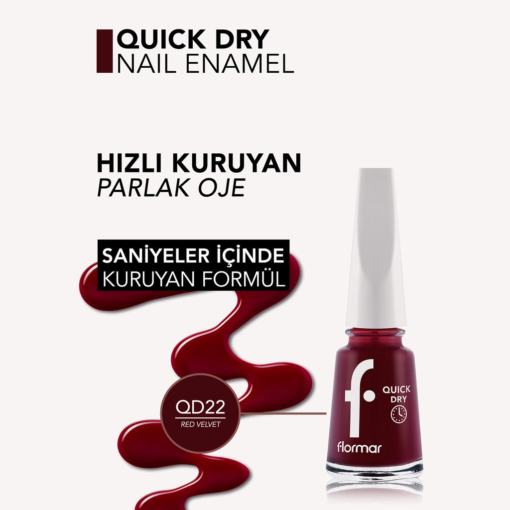 Flormar Quick Dry Intense Pigmented Nail Polish 022 Velvet