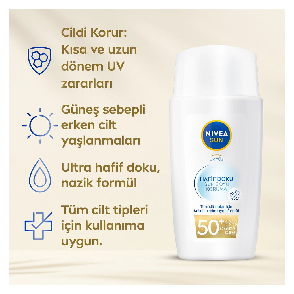 Nivea Sun Light Textured Sunscreen Face Cream 50SPF 40 ml