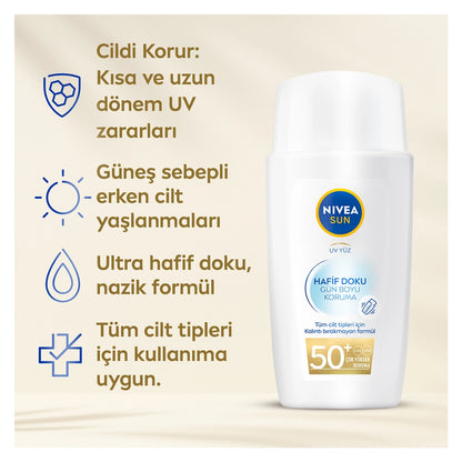 Nivea Sun Light Textured Sunscreen Face Cream 50SPF 40 ml