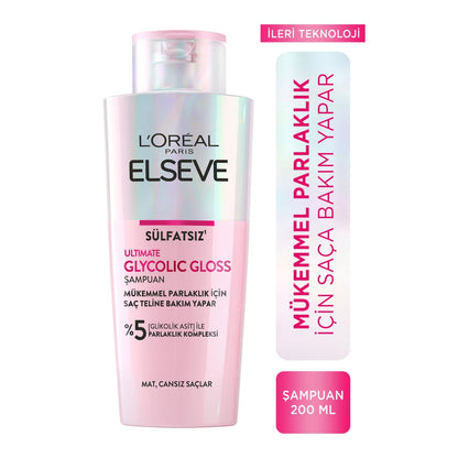 Loreal Paris Elseve Ultimate Glycolic Gloss Conditioning Shampoo for Perfect Shine 200 ml