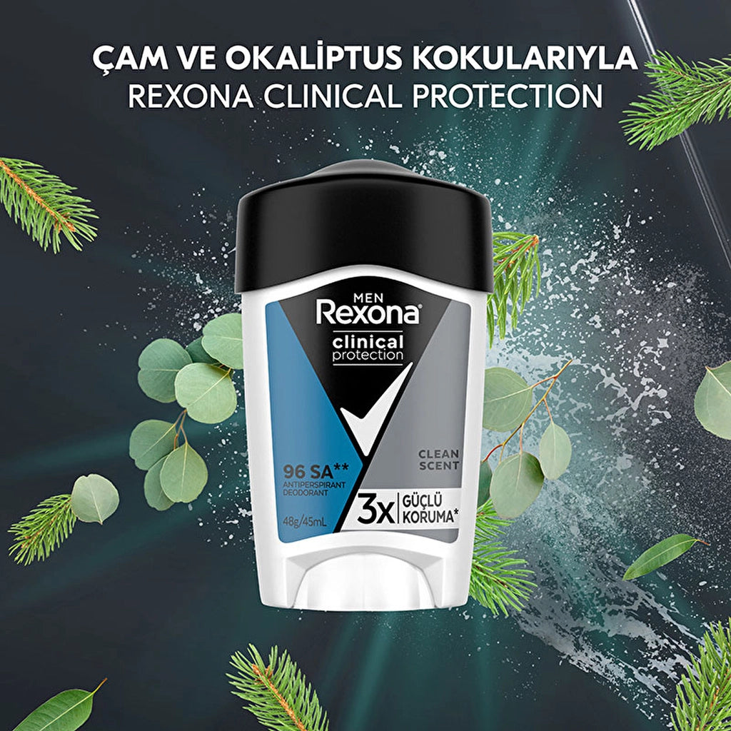 Rexona Men Clinical Protection Male Stick Deodorant Clean Scent 45 ml