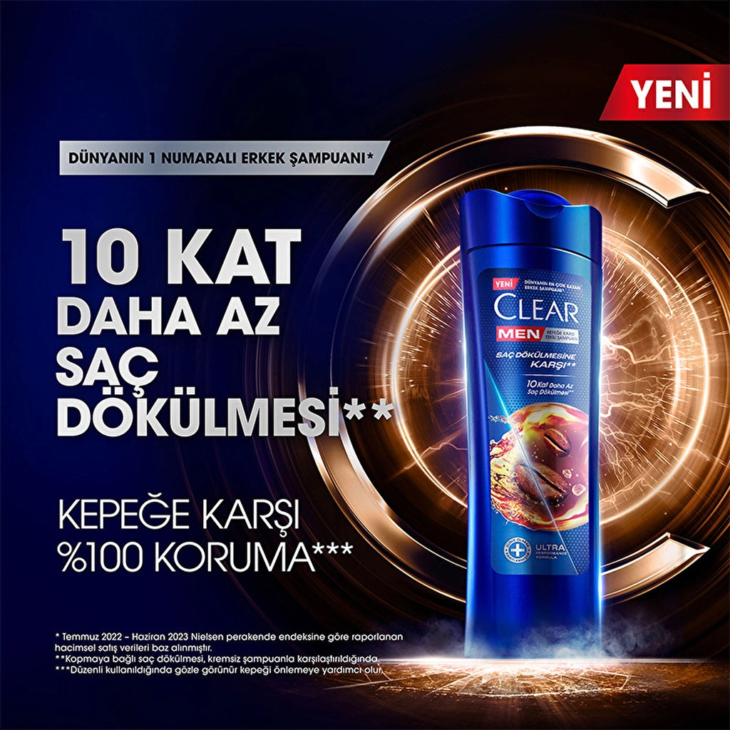 Clear Men Effective Shampoo Against Dandruff Against Hair Loss 350 ml + 180 ml