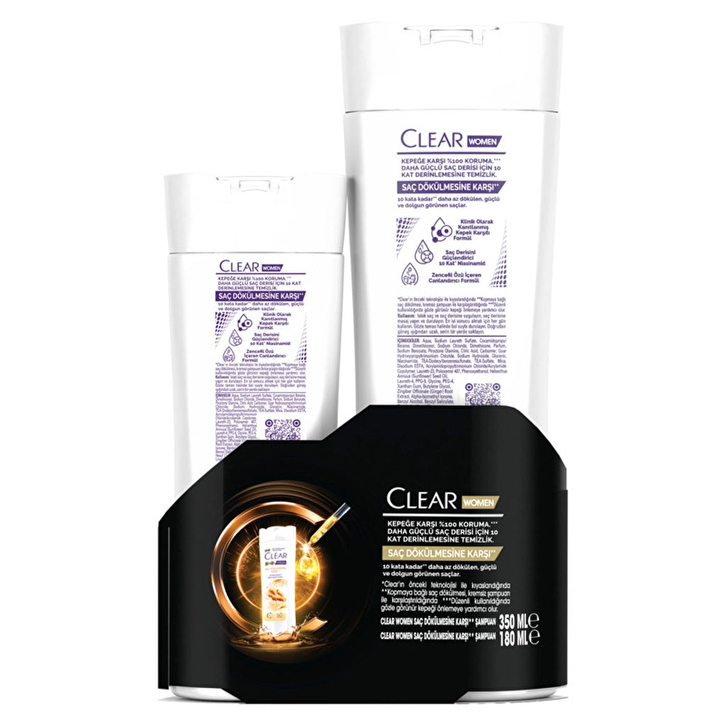 Clear Women Effective Shampoo Against Dandruff Against Hair Loss 350 ml + 180 ml