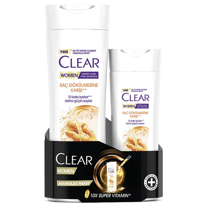 Clear Women Effective Shampoo Against Dandruff Against Hair Loss 350 ml + 180 ml