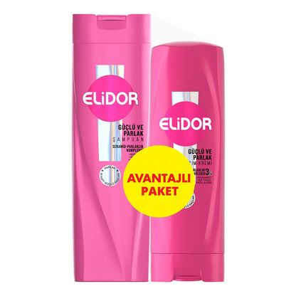 Elidor Strong and Shiny Shampoo 400 ml + Serum Care Cream 200 ml