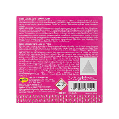 Benri Granulated Sink Opener 3 x 75 gr