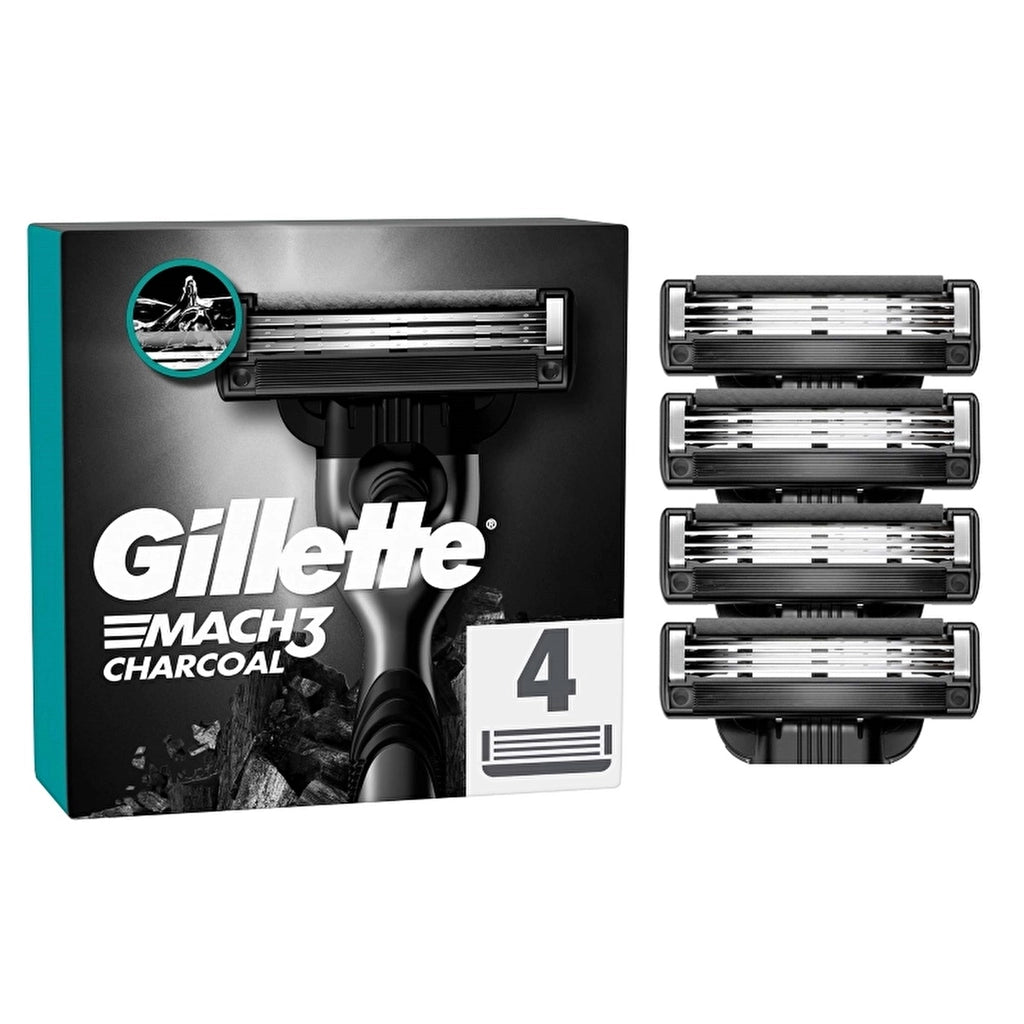 Gillette Mach3 Charcoal Replacement Razor Blade Set of 4