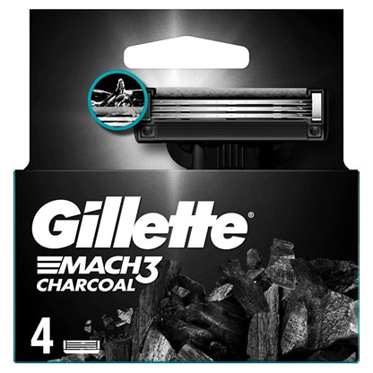 Gillette Mach3 Charcoal Replacement Razor Blade Set of 4