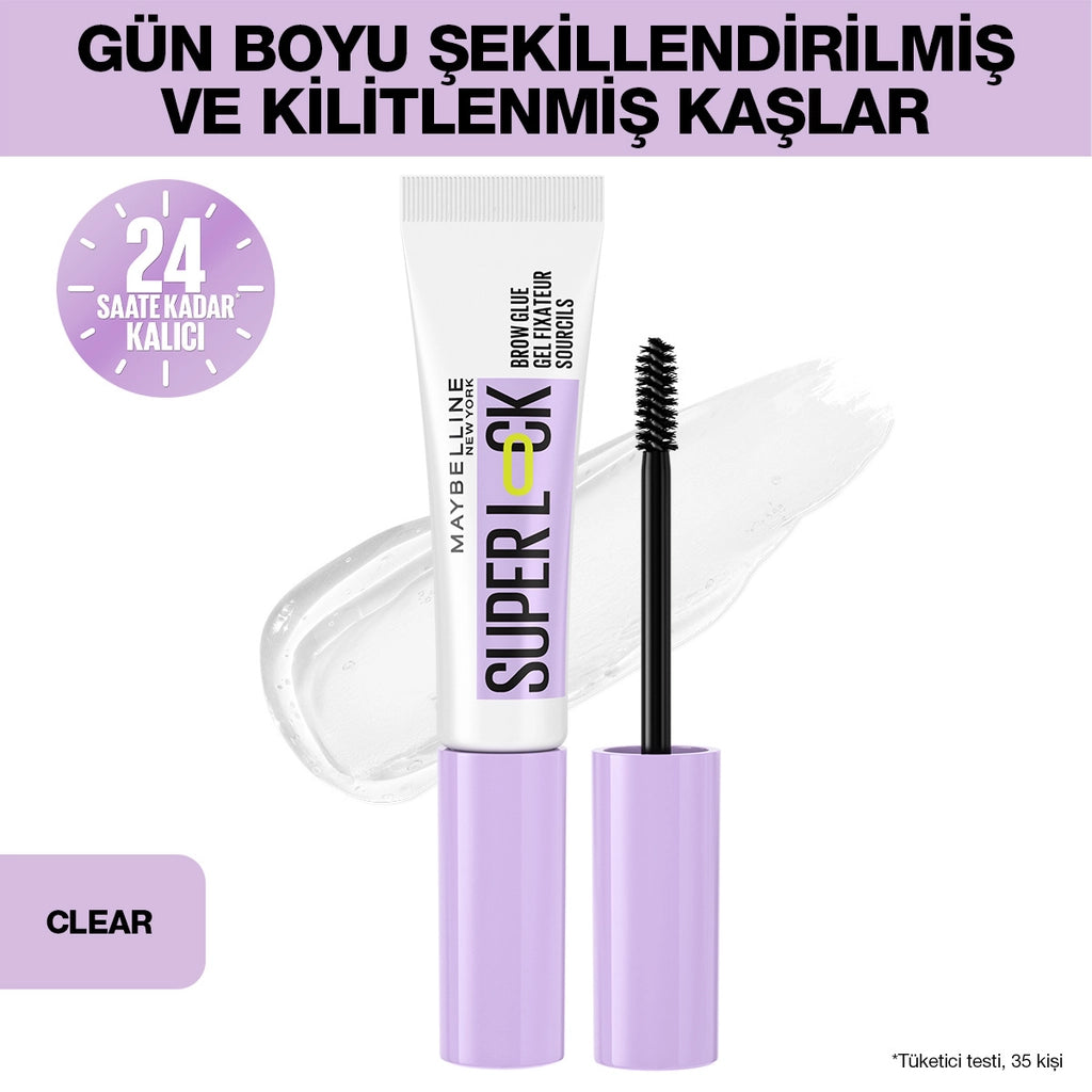 Maybelline New York Super Lock Brow Glue Eyebrow Fixing Mascara Clear