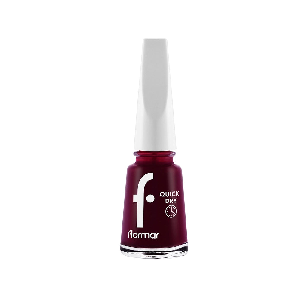Flormar Quick Dry Fast Drying Intensely Pigmented Nail Polish 021 Blackstar Red New