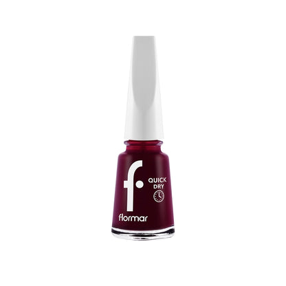 Flormar Quick Dry Fast Drying Intensely Pigmented Nail Polish 021 Blackstar Red New