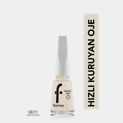 Flormar Quick Dry Fast Drying Intense Pigmented Nail Polish 012 Everyday Trick New