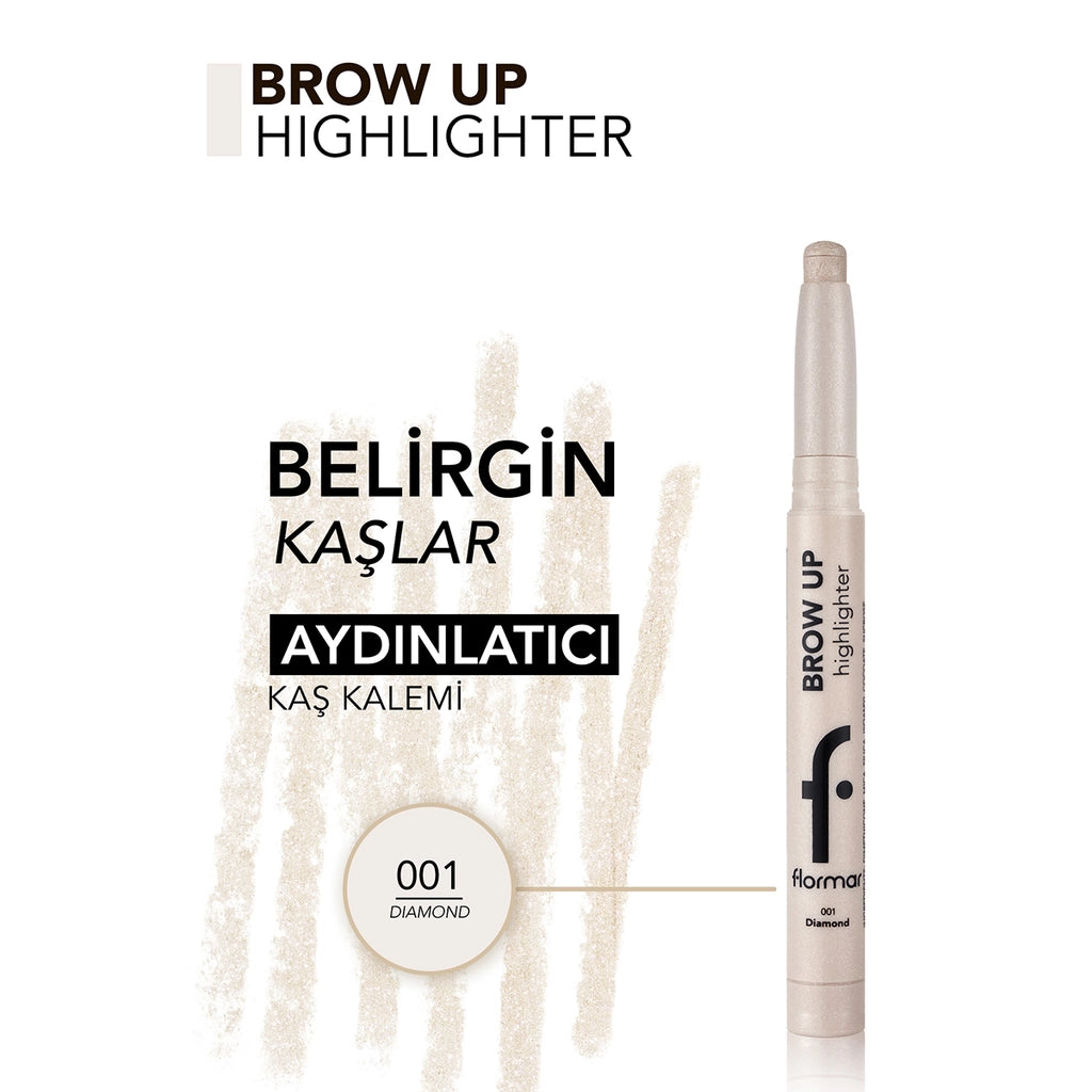 Flormar Brow Up Soft Textured &amp; Intense Shimmer Lift Under-Brow Lightening Pencil 001 Diamond