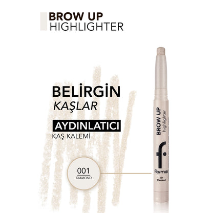 Flormar Brow Up Soft Textured &amp; Intense Shimmer Lift Under-Brow Lightening Pencil 001 Diamond