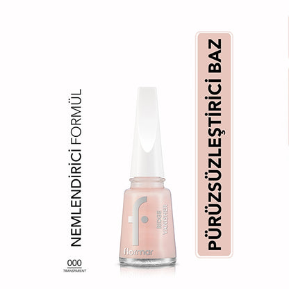 Flormar Ridge Vanisher Smooth Nail Polish Base 000 Transparent
