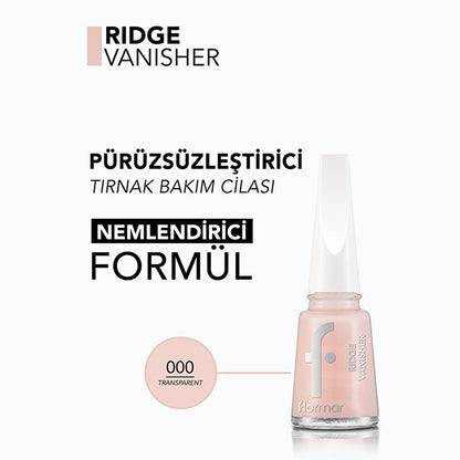 Flormar Ridge Vanisher Smooth Nail Polish Base 000 Transparent
