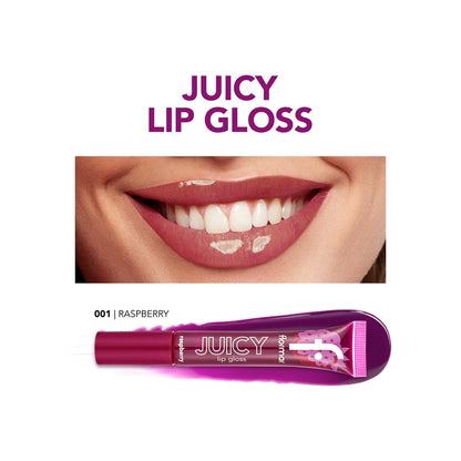 Flormar Juicy Natural Color-Providing Fruit Flavored Moisturizing Lip Gloss 001 Raspberry