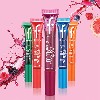 Flormar Juicy Natural Color-Providing Fruit Flavored Moisturizing Lip Gloss 001 Raspberry