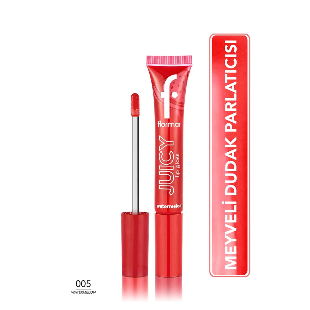 Flormar Juicy Natural Color-Providing Fruit Flavored Moisturizing Lip Gloss 001 Raspberry
