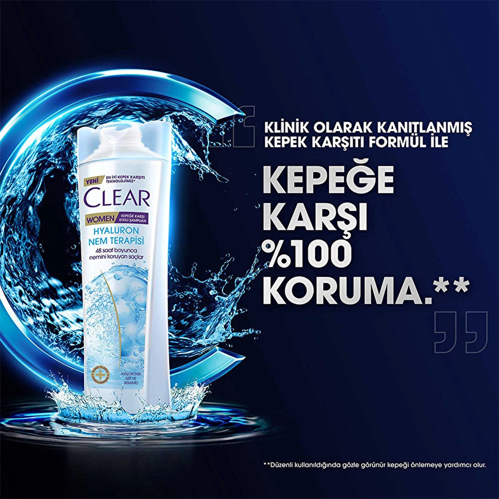 Clear Women Effective Hair Care Shampoo Against Dandruff Hyaluron Moisture Therapy 350 ml