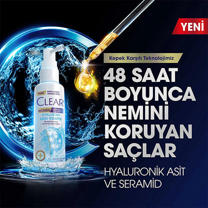 Clear Women Effective Hair Care Serum Against Dandruff Hyaluron Moisture Therapy 90 ml