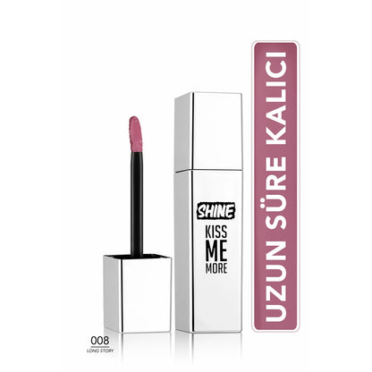 Flormar Shine Kiss Me More Long Lasting &amp; Shiny Finish Liquid Lipstick 008 Long Story