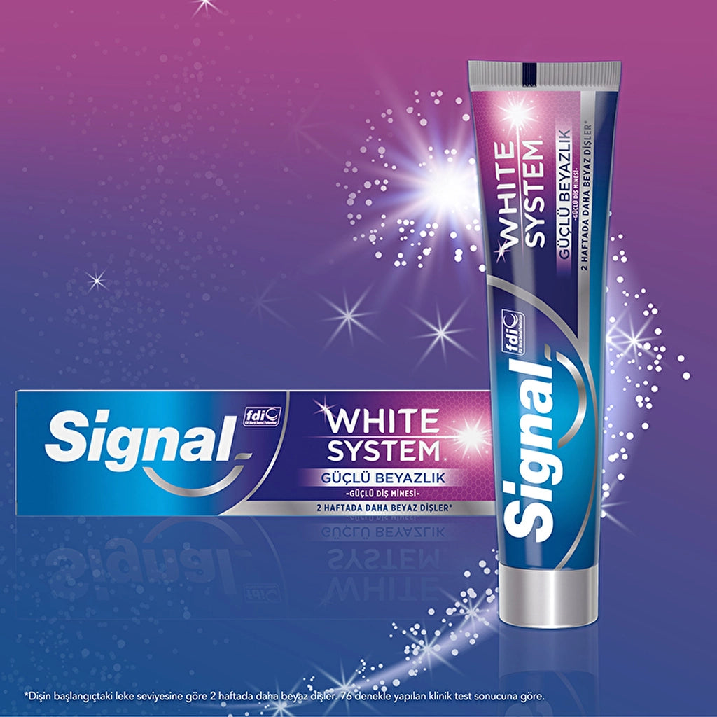 Signal White System Toothpaste Strong Whiteness Strong Tooth Enamel 75 ml x 2