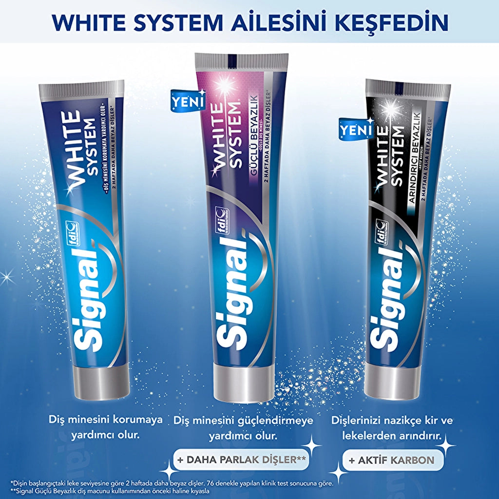 Signal White System Toothpaste Strong Whiteness Strong Tooth Enamel 75 ml x 2