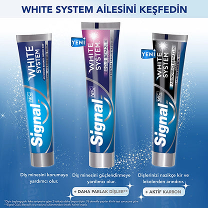 Signal White System Toothpaste Strong Whiteness Strong Tooth Enamel 75 ml x 2