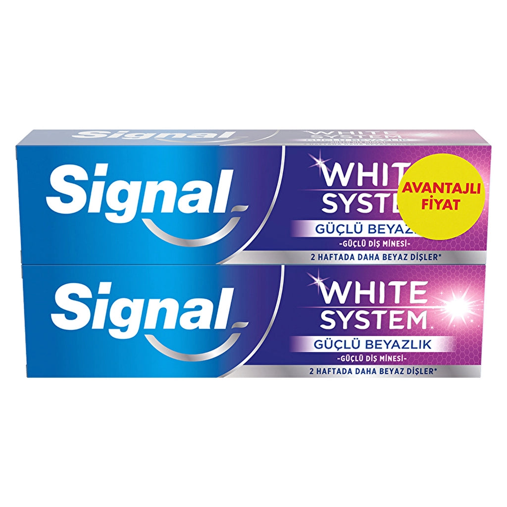 Signal White System Toothpaste Strong Whiteness Strong Tooth Enamel 75 ml x 2