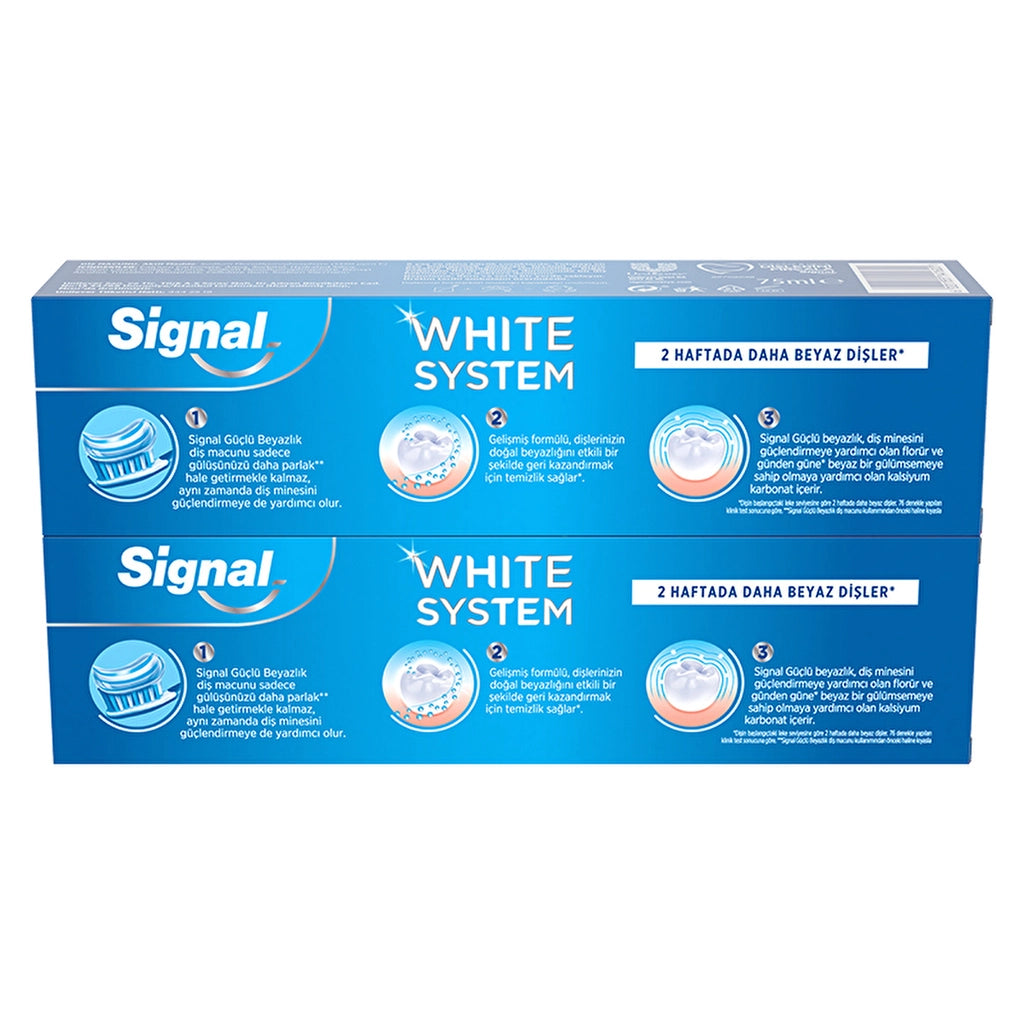 Signal White System Toothpaste Strong Whiteness Strong Tooth Enamel 75 ml x 2