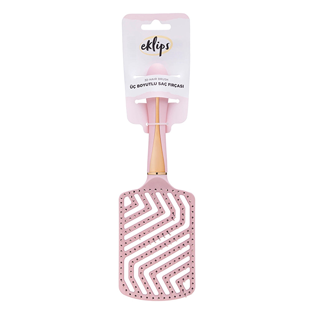Eklips Three-Dimensional Hair Brush Pink