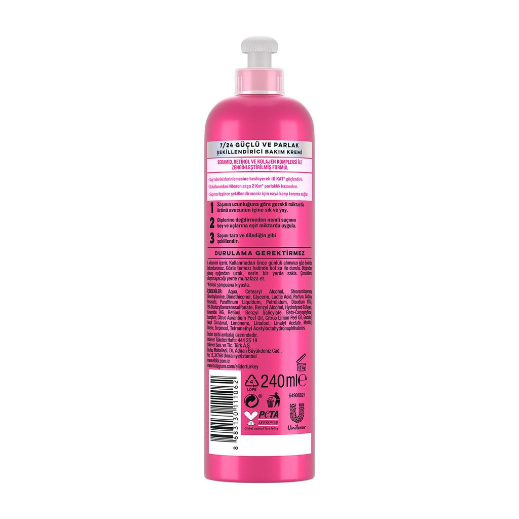 Elidor Strong and Shiny Styling Hair Care Cream for Dry and Dull Hair 240 ml