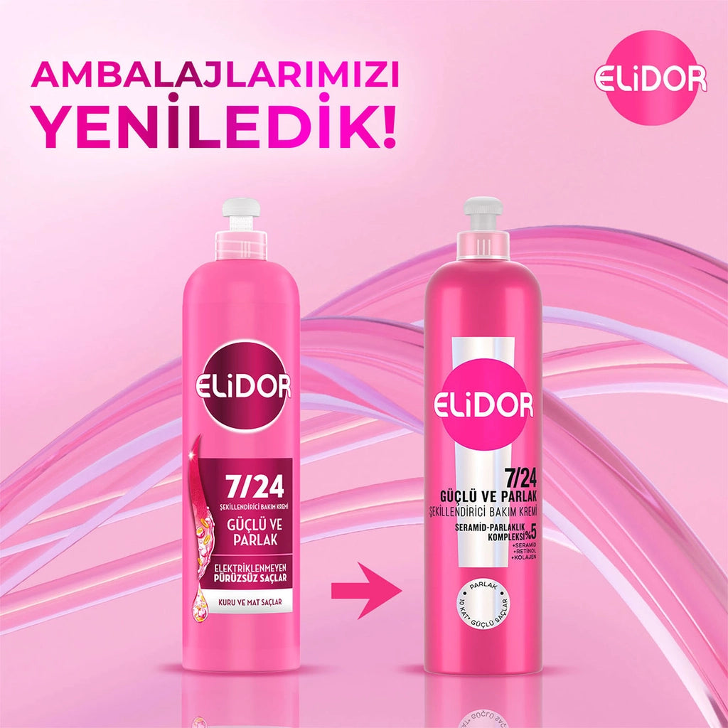 Elidor Strong and Shiny Styling Hair Care Cream for Dry and Dull Hair 240 ml