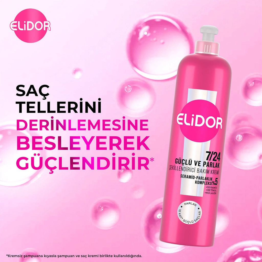 Elidor Strong and Shiny Styling Hair Care Cream for Dry and Dull Hair 240 ml