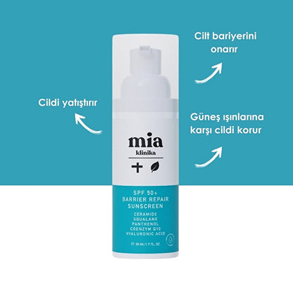 Mia Klinika SPF 50+ Barrier Repair Sunscreen Face Sun Cream 50 ml
