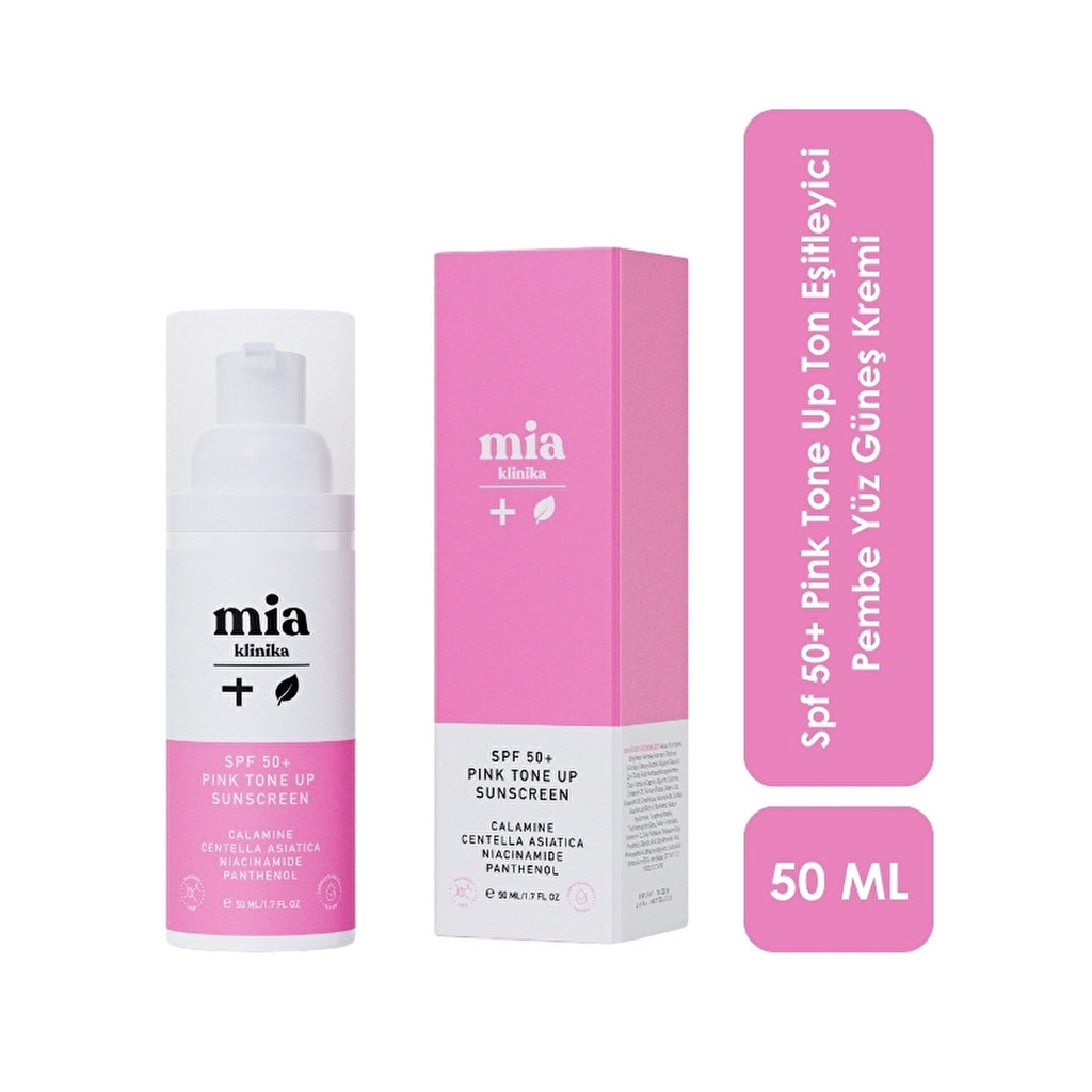 Mia Klinika 50+ SPF Pink Tone Up Tone Equalizer Pink Face Sun Cream 50 ml
