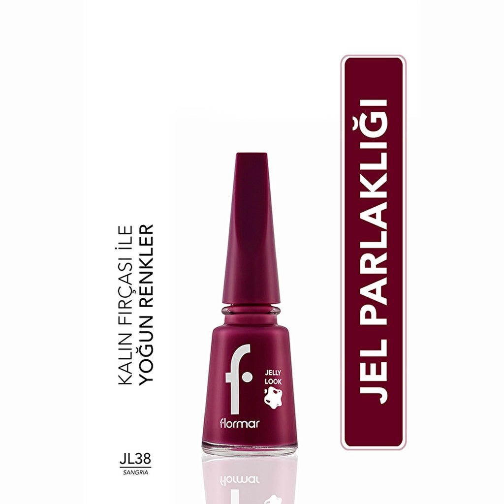 Flormar Jelly Look Intensely Pigmented and Gel Look Nail Polish JL38 Sangria
